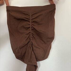 Fashion Nova Brown Ruched Bodysuit